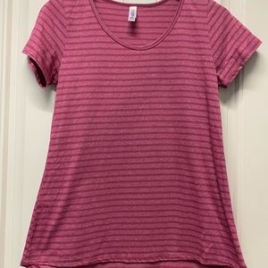 LulaRoe pink striped tunic top size small